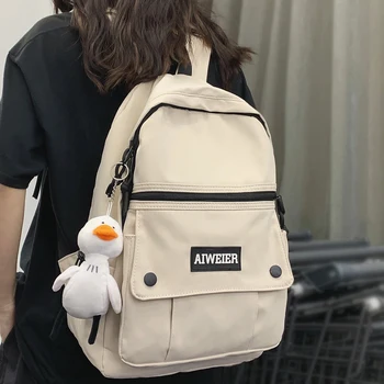

Female College Student Backpack Travel Women Fashion School Bag Book Lady Cool Backpacks laptop Waterproof Nylon Kawaii Girl Bag