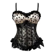  Steampunk Straps Overbust Corset With Cup Zipper Sexy Jacquard Floral Corset Waist Cincher Bustier Lingerie Top Plus Size 