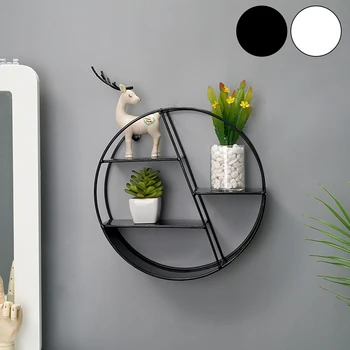 

Nordic Style Metal Decorative Shelf round Hexagon storage holder rack Shelves Home wall Decoration Potted ornament holder rack