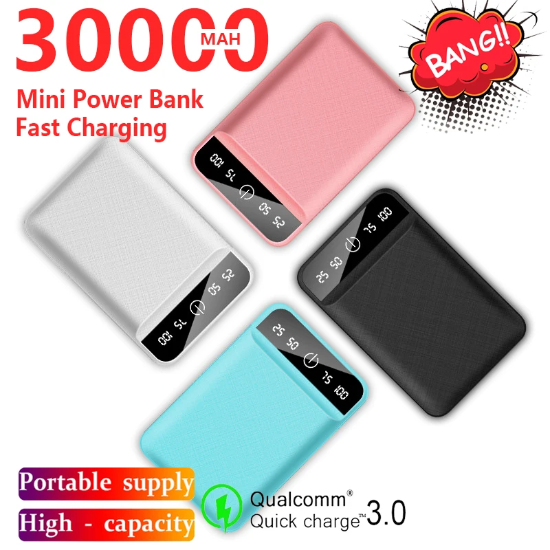 Внешний мини-аккумулятор с 2 USB-выходами 30000 мАч | Мобильные телефоны и аксессуары