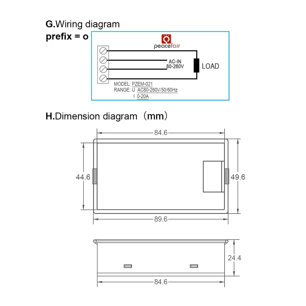 UN110-20A尺寸接线图