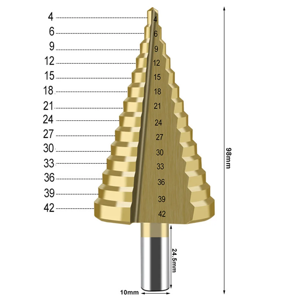 HSS Шаг Сверла инструмент 4-42 мм 14 шагов несколько сверл высокоскоростная стальная Дырокол DIY Металл Дерево сверление электроинструмент