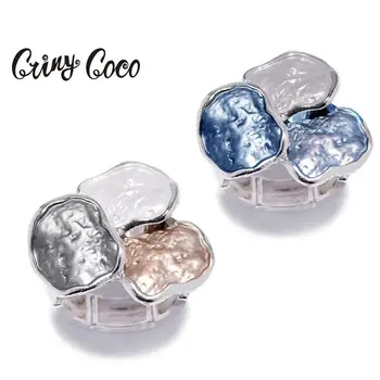 

Cring Coco Big Geometric Adjustment Ring for Women Female Alloy New Design Finger Rings Jewelry 2020 Hot Sale Party Wedding Ring