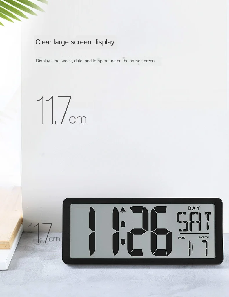 LED Digital Wall Clock Large Number Time Display Alarm Clock with Date Temperature Table Desk Watch Electronic Clocks Home Decor