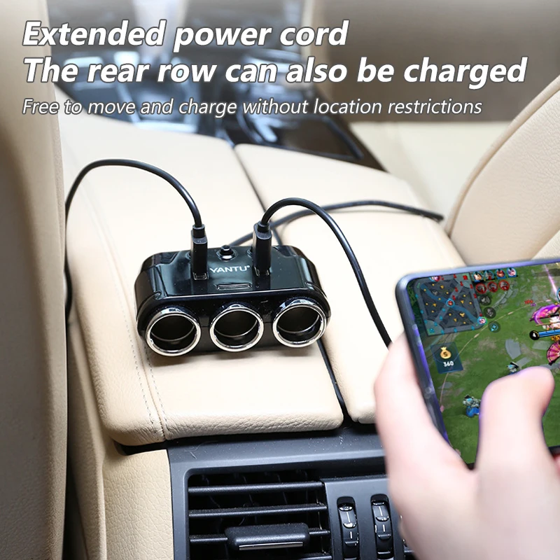 12V-24V Car Cigarette lighter Socket Splitter Plug Dual USB Charger Plug  Adapter Port 3 Way Auto For Navigators Phone - AliExpress