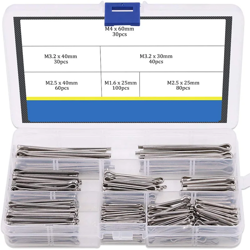 JFBL Hot Cotter Fixings Set 6 Sizes 304 Stainless Steel Pin Clip Key Fastener Fitting Assortment Kit(340 Pcs) | Обустройство дома