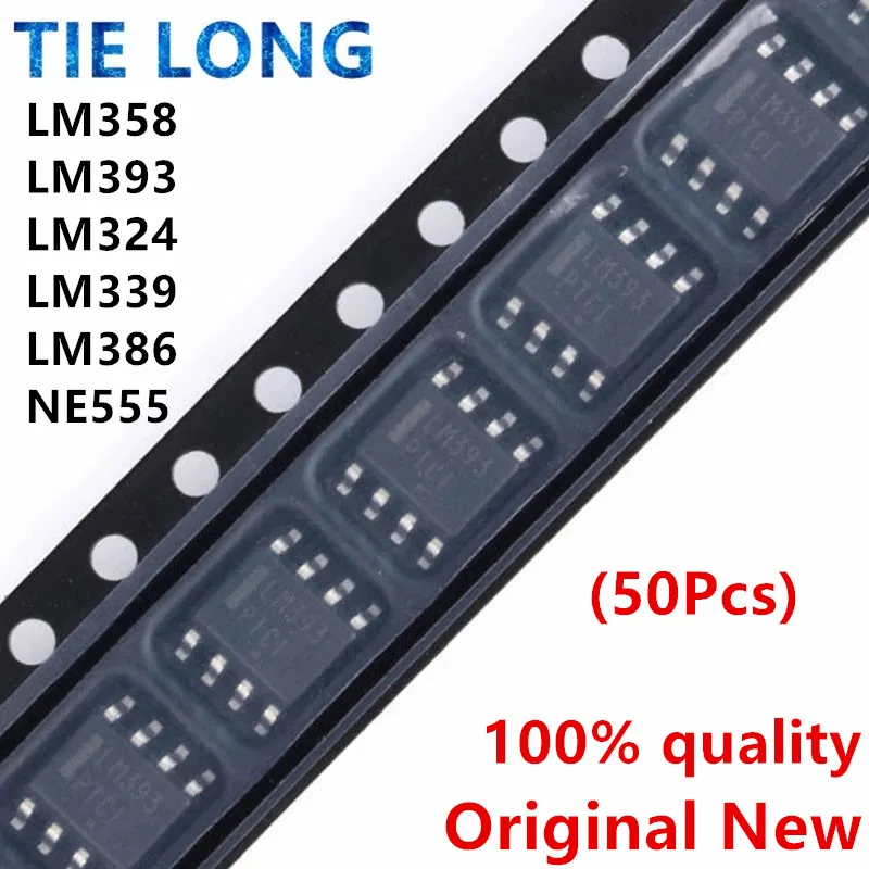 

50 шт., схема усилителя LM358 LM393 LM339 LM324 NE555 SOP LM358DR LM324DR LM339DR LM393DR NE555DR LM386