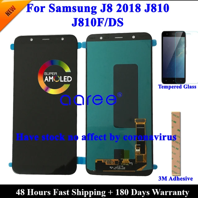 100% süper AMOLED smsung LCD J8 2018 LCD J810 smsung LCD J8 2018 J810 LCD ekrn dokunmtik syısllştırıcı tertibtı|Mobile Phone LCD Screens|  