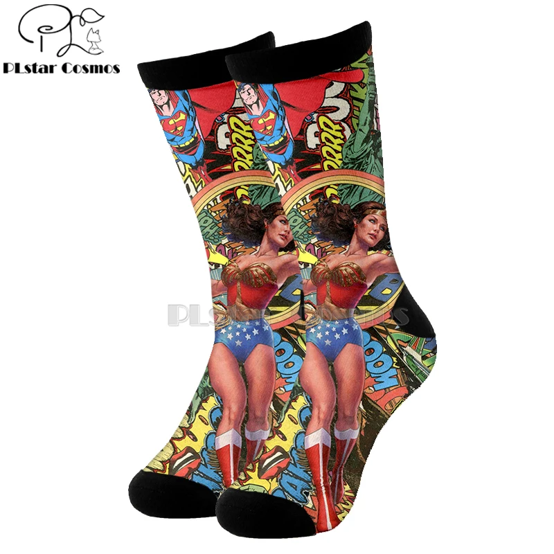 31 Plstar Cosmos комиксы Marvel Халк Тор Капитан Америка dc хлопковые носки мультфильм 3d печати носки высокие носки для мужчин и женщин высокое качество - Цвет: 31