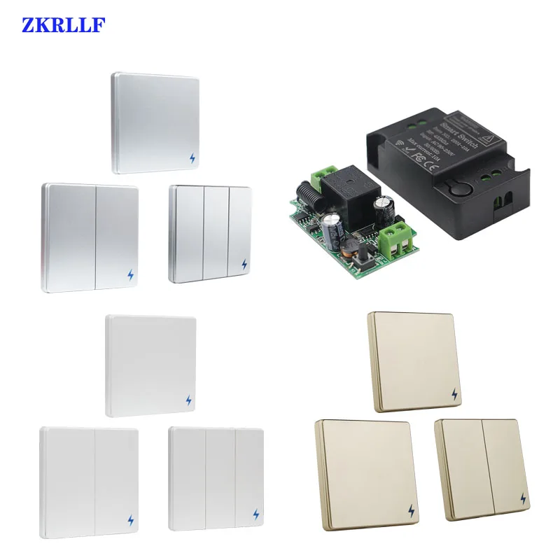 

433Mhz Universal Wireless Remote Control Switch and AC 110V 220V relay receiver For bedroom ceiling LED wall light control DIY