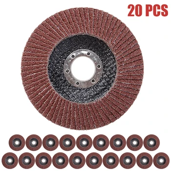 

20Pcs/set 40 Grit Flap Sanding Discs Aluminum Oxide Grinding Wheels Blades Angle Grinder Wheel Orbital Sander Pad Tool 115*22mm