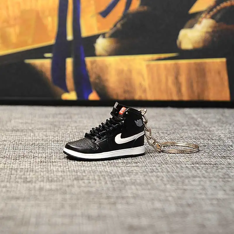 a single shoe w ring Дропшиппинг ПВХ брелок для обуви 1 3D мини-кроссовки "OW CHICAGO" Спортивная обувь Кроссовки брелки - Цвет: a single shoe w ring