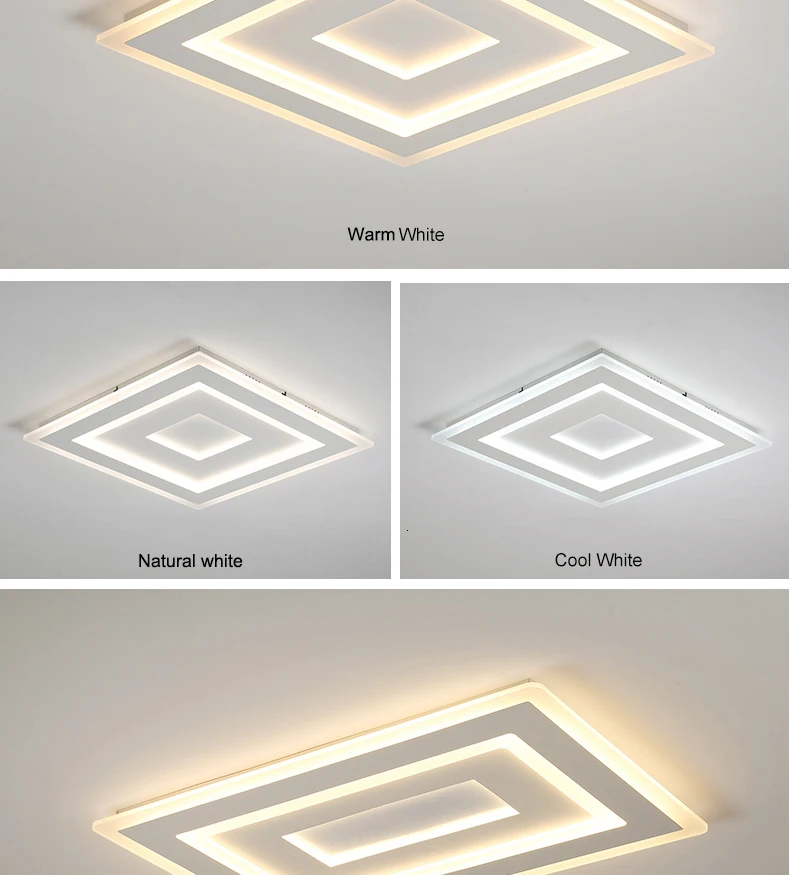 Ультра-тонкие накладные современные светодиодные потолочные лампы lamparas de techo прямоугольные акриловые квадратные потолочные светильники