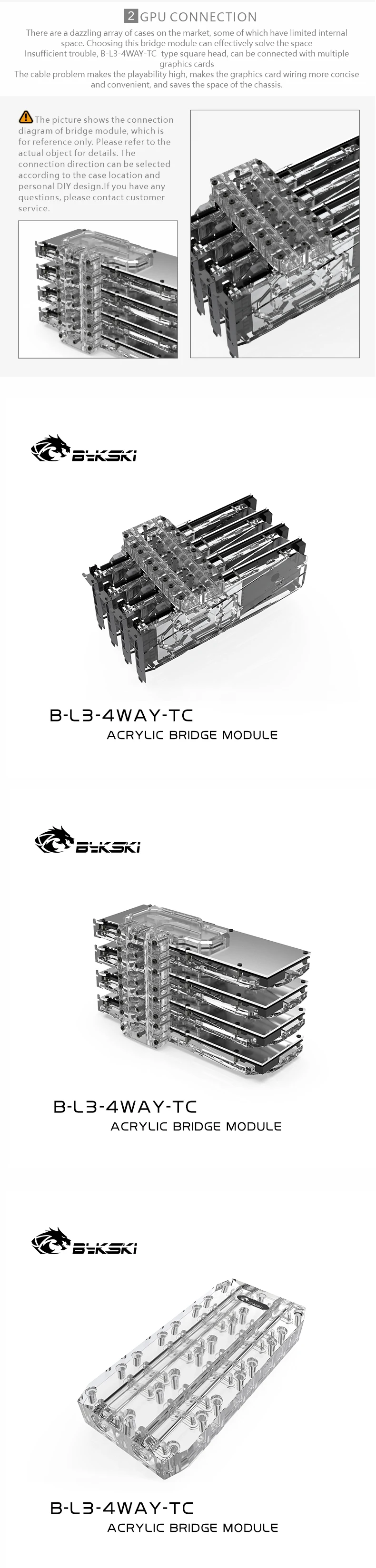 Bykski placa gráfica gpu ajuste de conexão