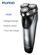 Электробритва Flyco FS339, электрическая бритва Barbeador IPX7, водонепроницаемая, 1 час, перезаряжаемая, моющаяся, вращающаяся, для мужчин