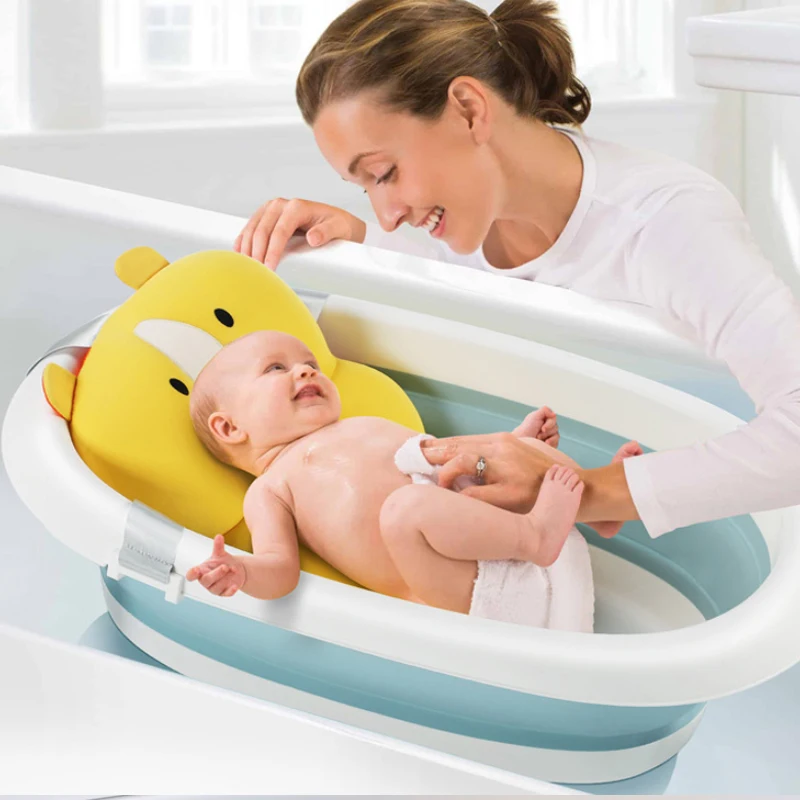 Baby portable baby bath bathtub mat non-slip bathtub mat newborn safety safe bath support cushion foldable soft pillow Baby portable baby bath bathtub mat non-slip bathtub mat newborn safety safe bath support cushion foldable soft pillow