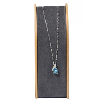 

Velvet Wooden Jewellery Display Holder Stand, Chain Hanging Rack Necklace Organizer Shelf for Home Decor, Shop Retail