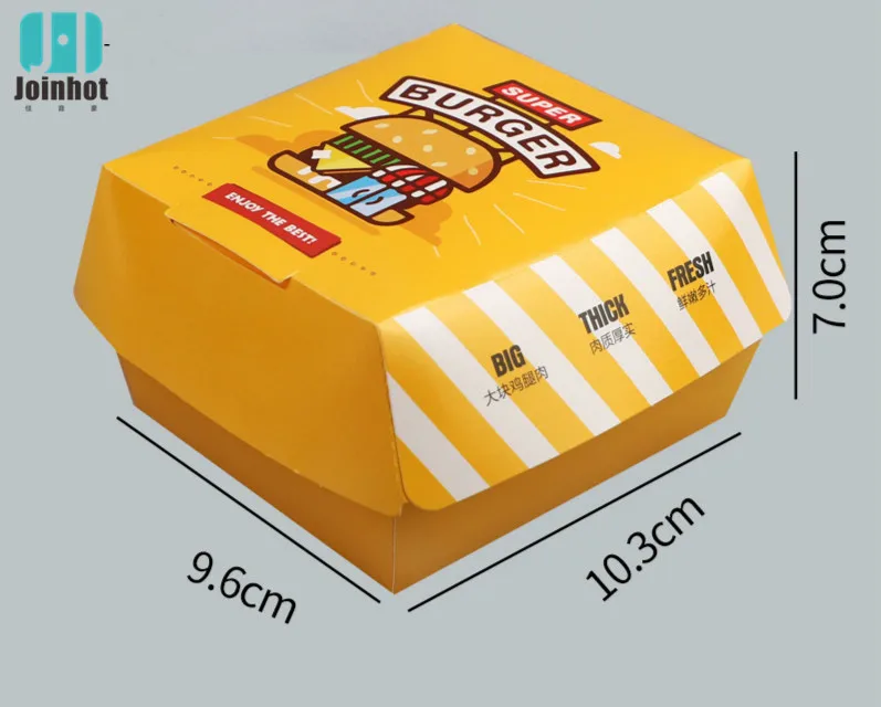 5pcs hamburger Grade Grease Paper Fast Food Wrappers Disposable Fried Chicken Beefsteak Take-out Food Packing Box dessert cups