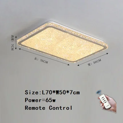 L70xW50cm RC dimming Дистанционное управление Хрустальный современный светодиодный потолочный светильник гостиная спальня блеск светильники затемнение из нержавеющей стали lampara techo - Цвет корпуса: L70xW50cm RC dimming