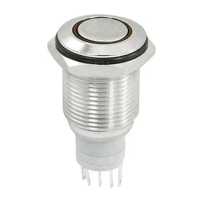 

24V Orange Illuminated LED 16mm Stainless Momentary Push Button Switch SPDT