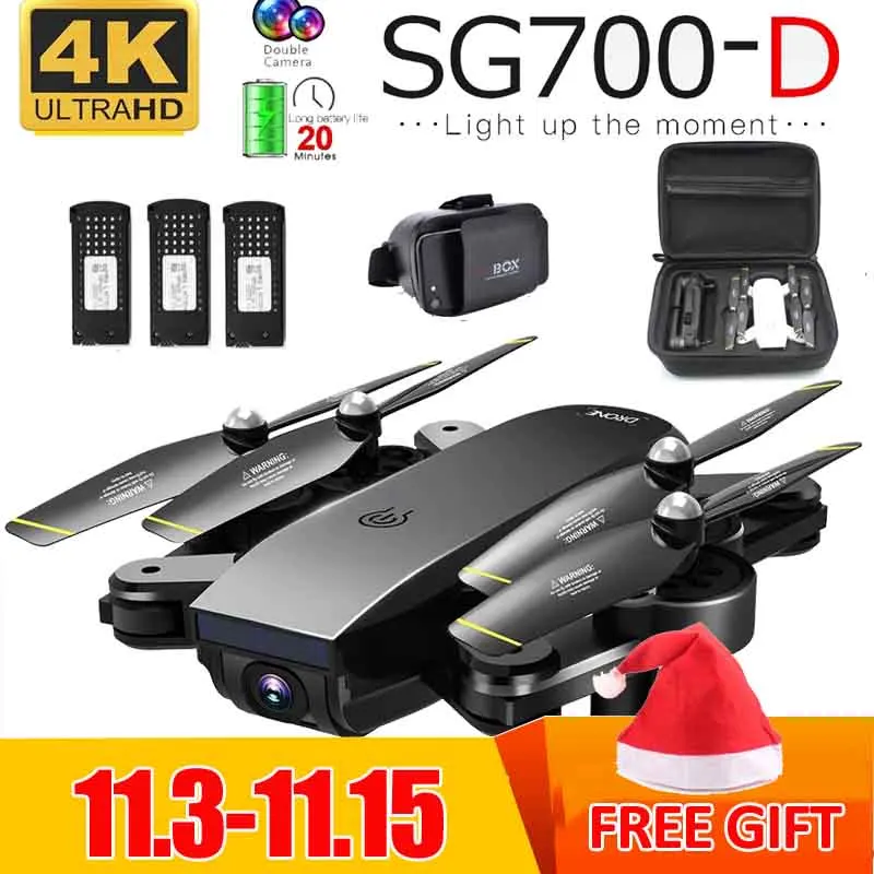 SG700D RC Drone with 4K Camera Wifi FPV Quadcopter 22mins Flight Time Gesture Control Foldable Dron Vs SG900 XS816 SG106