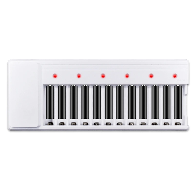 HFES Универсальное зарядное устройство 12 слотов светодиодный дисплей умное интеллектуальное зарядное устройство для аккумуляторов Aa/Aaa Nicd Nimh(Eu