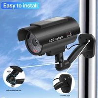 Solar Power Fake Camera Outdoor Waterproof Security Simulation Dummy Camera LED Light Monitor CCTV Surveillance Bullet