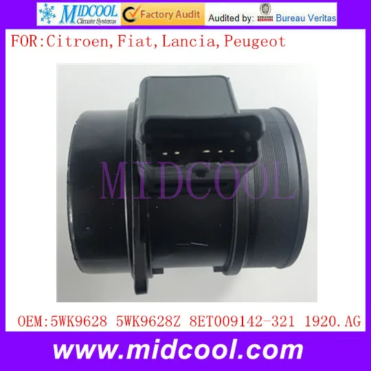 Датчик расхода воздуха OEM 5WK9628 5WK9628Z 8ET009142-321 1920.AG 1920AG 9632215280 для Fiat Lancia peugeot