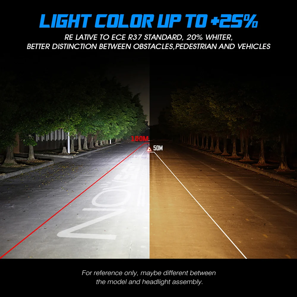 Novsight светильник для головы мотоцикла H4 Led 6000LM 35 Вт Супер Белый 6500 к мопед скутер