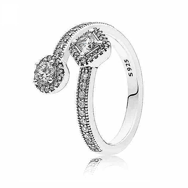 30% серебряное кольцо Forever Hearts, светящееся свечение, сияющее с кристаллами, фирменное кольцо, 925 пробы, серебро, сделай сам, Европейское ювелирное изделие