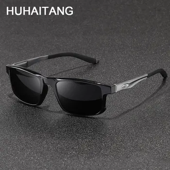 

HUHAITANG Luxury Aluminum Magnesium Sunglass Men Square Polarized Sunglasses Men Brand Designer Women Outdoor Sun Glasses