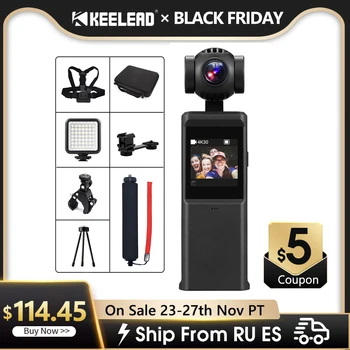 

KEELEAD 3-Axis 4K HD Pocket Handheld Gimbal Camera Stabilizer Built-in Wi-Fi Smart Track vlog pocket camera