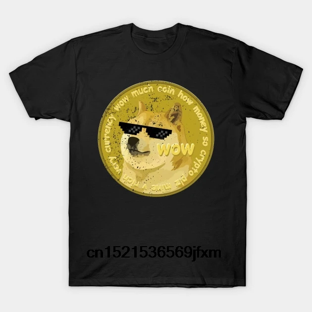 Мужская футболка с принтом хлопковая коротким рукавом новый стиль забавная Dogecoin