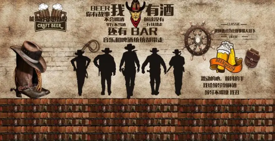 beibehang papel de parede personalizado moderno novo retro tijolo cerveja bar restaurante fundo decoração