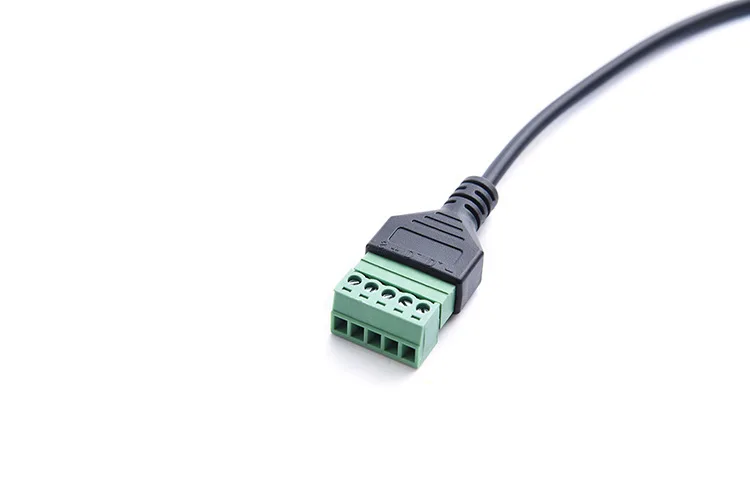 USB 2,0 Тип A Женский до 5Pin винт с 30 см щит терминал разъем Соединительный Кабель-адаптер провод USB2.0 к винтовой клемме