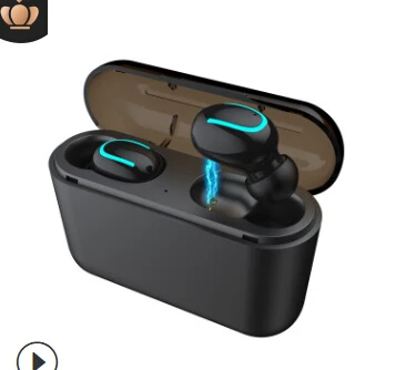 Double Black Новейшая мода Bluetooth 5,0 гарнитура TWS беспроводные наушники Близнецы наушники 5D стерео наушники - Цвет: Double Black
