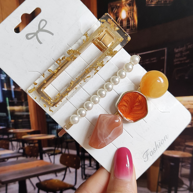 Starfish Hair Clip For Women 2022 Korean Acrylic Hairpins Geometric Crystal Hair Barrettes Girl Hair Accessories Hairgrip