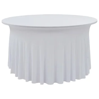 

2PCS 150x74 cm Tablecloth White Solid Color For Wedding Birthday Party Table Cover Round Table Cloth Home Decor