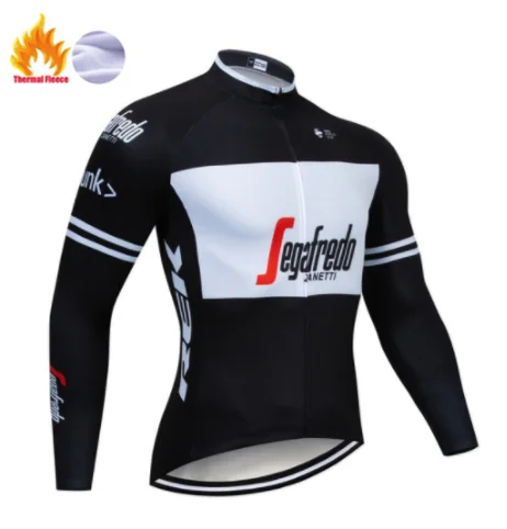 Черно-белый трекинговый велосипед с длинными рукавами, одежда из теплого флиса, Ropa Roupa Invierno, одежда для MTB велосипеда, зимняя одежда для велоспорта - Цвет: Winter jersey