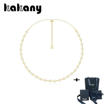 

Kakany High Quality Charm Leaf Sparkling Chain Necklace Cz Crystal Zircon Rhinestone Leaf Necklace Hip Hop Monaco Jewelry
