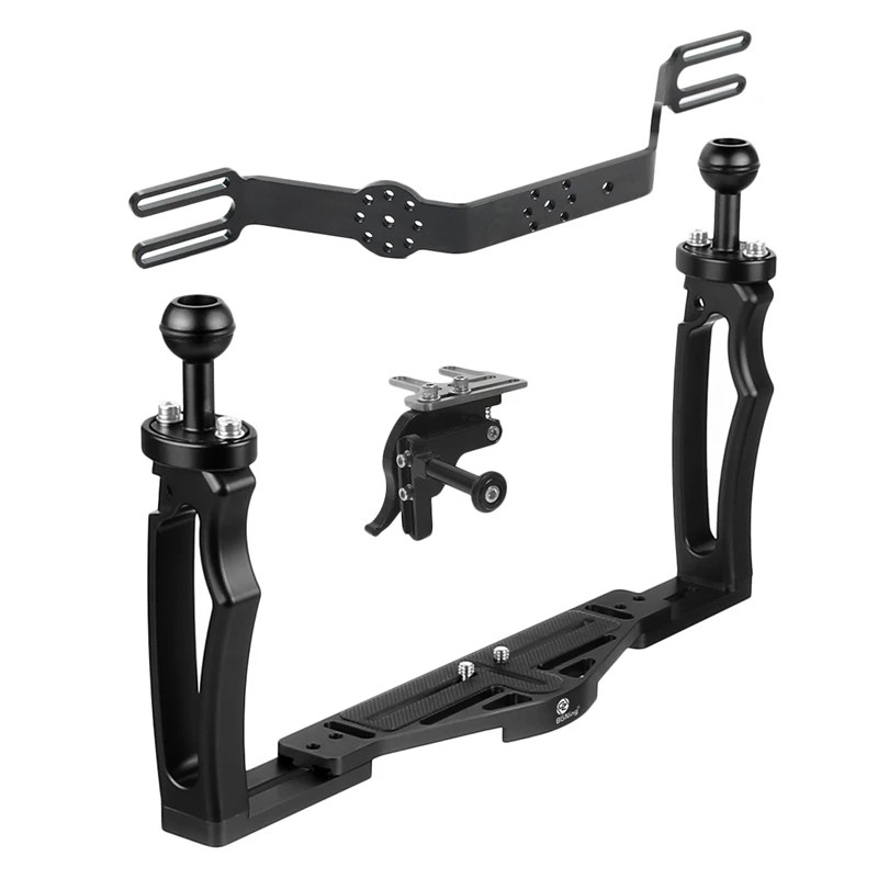

Diving Handle Tray Bracket Mounting with Adjustable Shutter Extension Rod DSLR SLR Camera Waterproof Case Underwater Photography