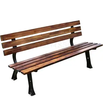 

Outdoor Iron Park Chair Garden Bench Outdoor Anticorrosive Wood Bench Leisure Seat Bar Chair Backrest Solid Wood