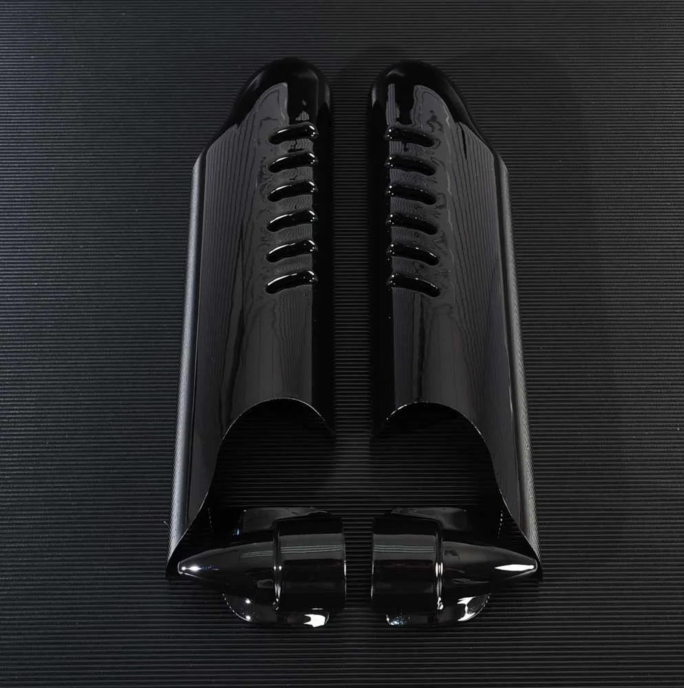 Black Хромированная вилка дефлекторы для ног защитная крышка для Harley Touring FLHT FLH FLTR FLHX Bagger Road King Electra Glide 2000-2013 - Цвет: Black