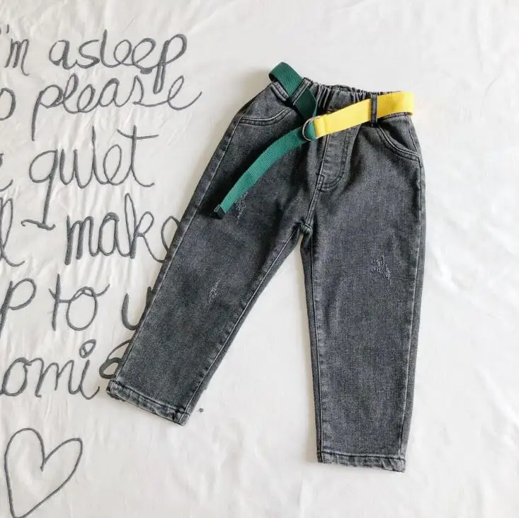 new arrival girls boys denim pants thicken autumn winter fashion kids jean pants 3-8t HH518