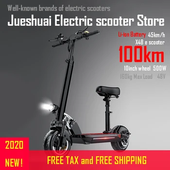 شراءلمسافات طويلة 120 كجم سكوتر كهربائي 10 بوصة 48V500W عجلة المحرك جيدة بطارية ليثيوم الكبار ركلة E سكوتر للطي Patinete Electrico