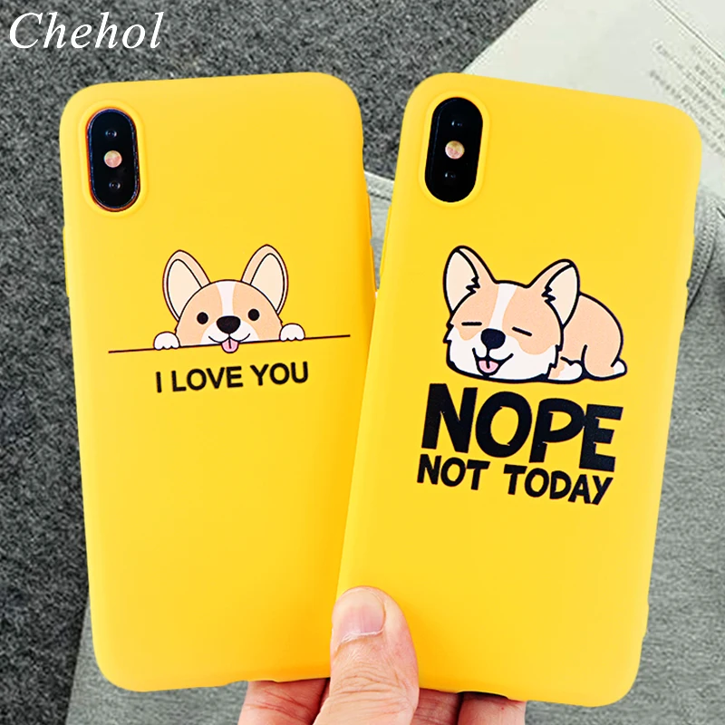

Fashion Mobile Phone Cases for iPhone 6s 7 8 11 Plus Pro X XS MAX XR Case Corgi Dog Soft Silicone Fitted Back Cover Accessories