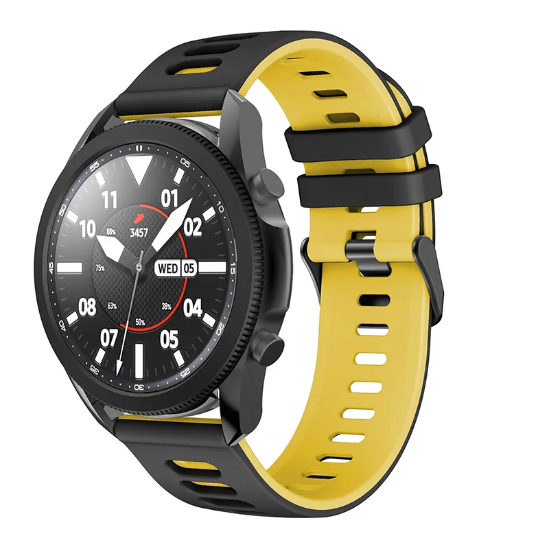 Correa deportiva de silicona de dos colores para Samsung Galaxy Watch 3 Garmin Forerunner245/645