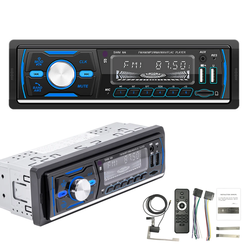 

Bluetooth Car Radio 1DIN Car MP3 Player DAB Stereo AM FM RCA AUX Auto Audio Music Player USB SD Hands-free Kit