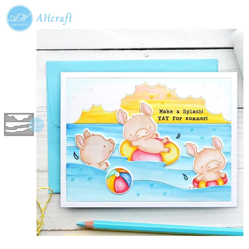 

AHcraft Ocean Scene Frame Metal Cutting Dies Scrapbook paper craft knife mould blade punch stencils 2019 die cut