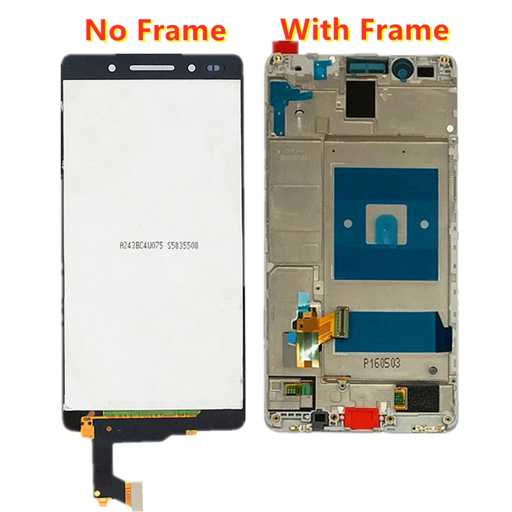 ЖК-экран для Huawei Honor 7, дигитайзер в сборе с рамкой для Honor 7 PLK-L01, ЖК-дисплей, Замена сенсорного экрана